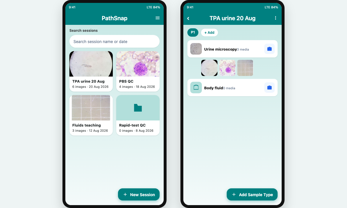 PathSnap Android app: sessions and a case